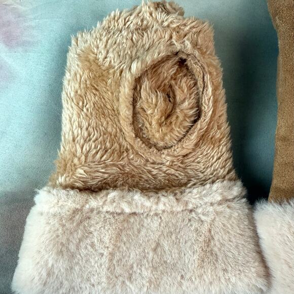 UGG Australia Tan Fleece Lined Faux Fur Cuff Gloves - Picture 5 of 5